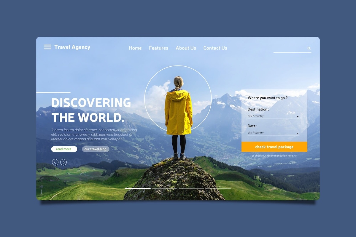 Tours and Travel Website Design for Travel Agents, Tour Operators