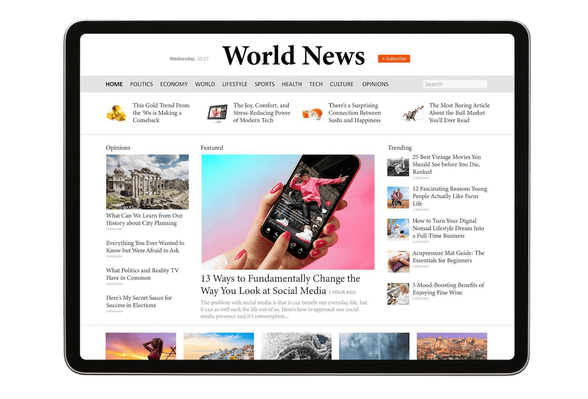 Custom news portal with user friendly dashboard and CMS integration