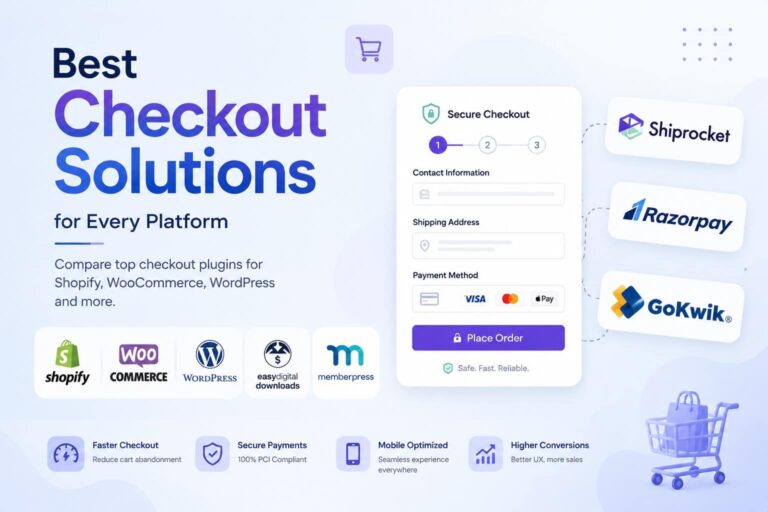 Comparison of Shiprocket Checkout, Razorpay Magic Checkout, and GoKwik for Indian D2C brands in 2026