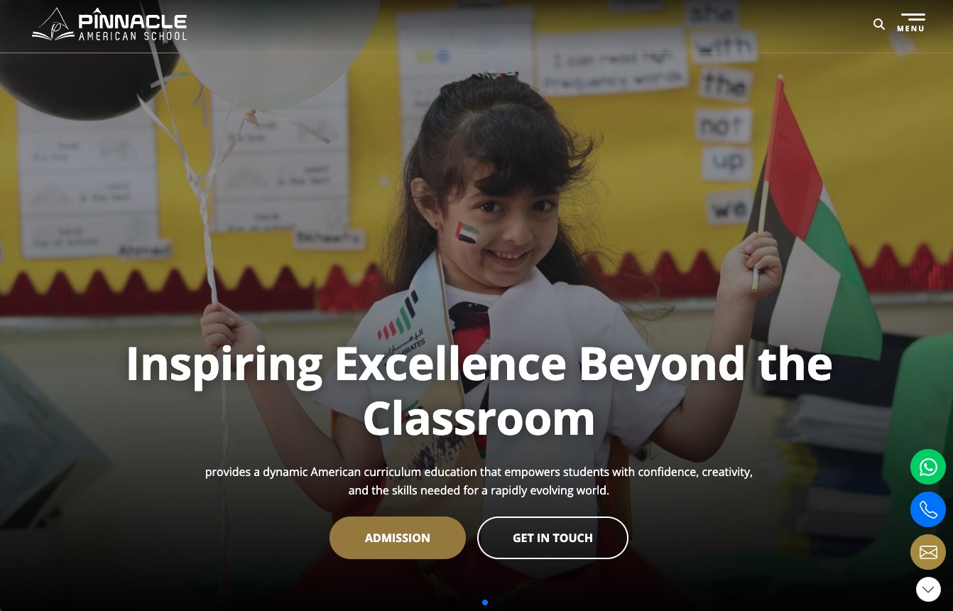 Pinnacle American School Website Design